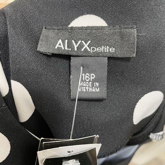 New Alyx Petite Dress 16P Black White Polka Dot Sleeveless Retro Party Dress NWT - Picture 5 of 10